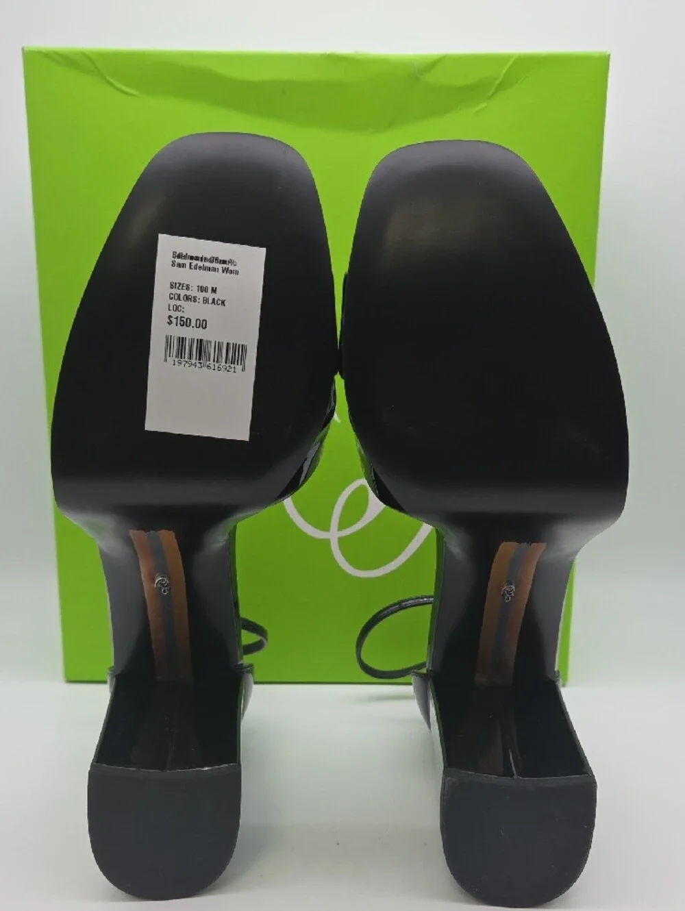 Sam Edelman Black Patent Platform Heel Sandals